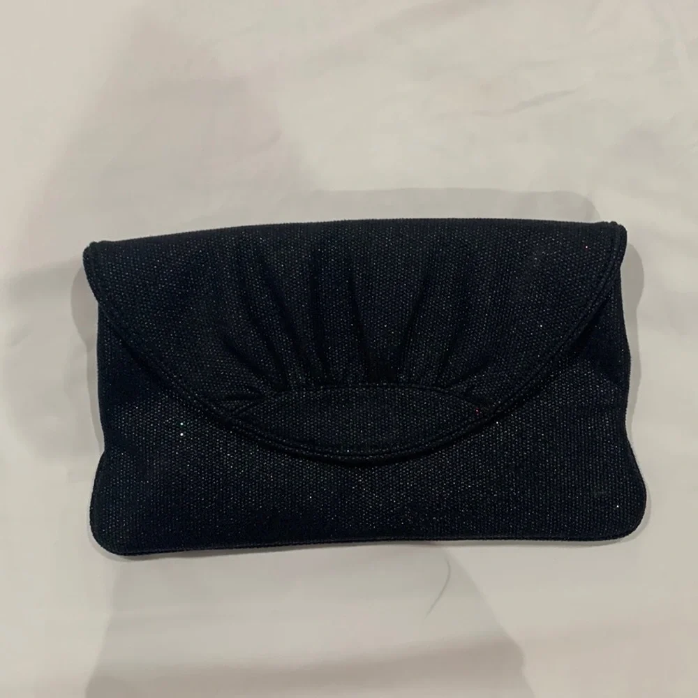 NWT Lauren Merkin‎ Black Ava Sparkle Clutch